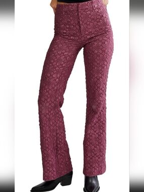 Free People Runway Floral Flare Pants